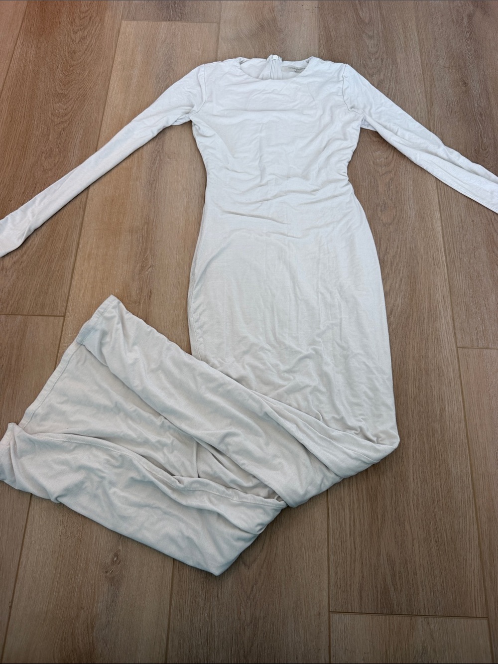 naked wardrobe White Long Sleeve Maxi Dress
